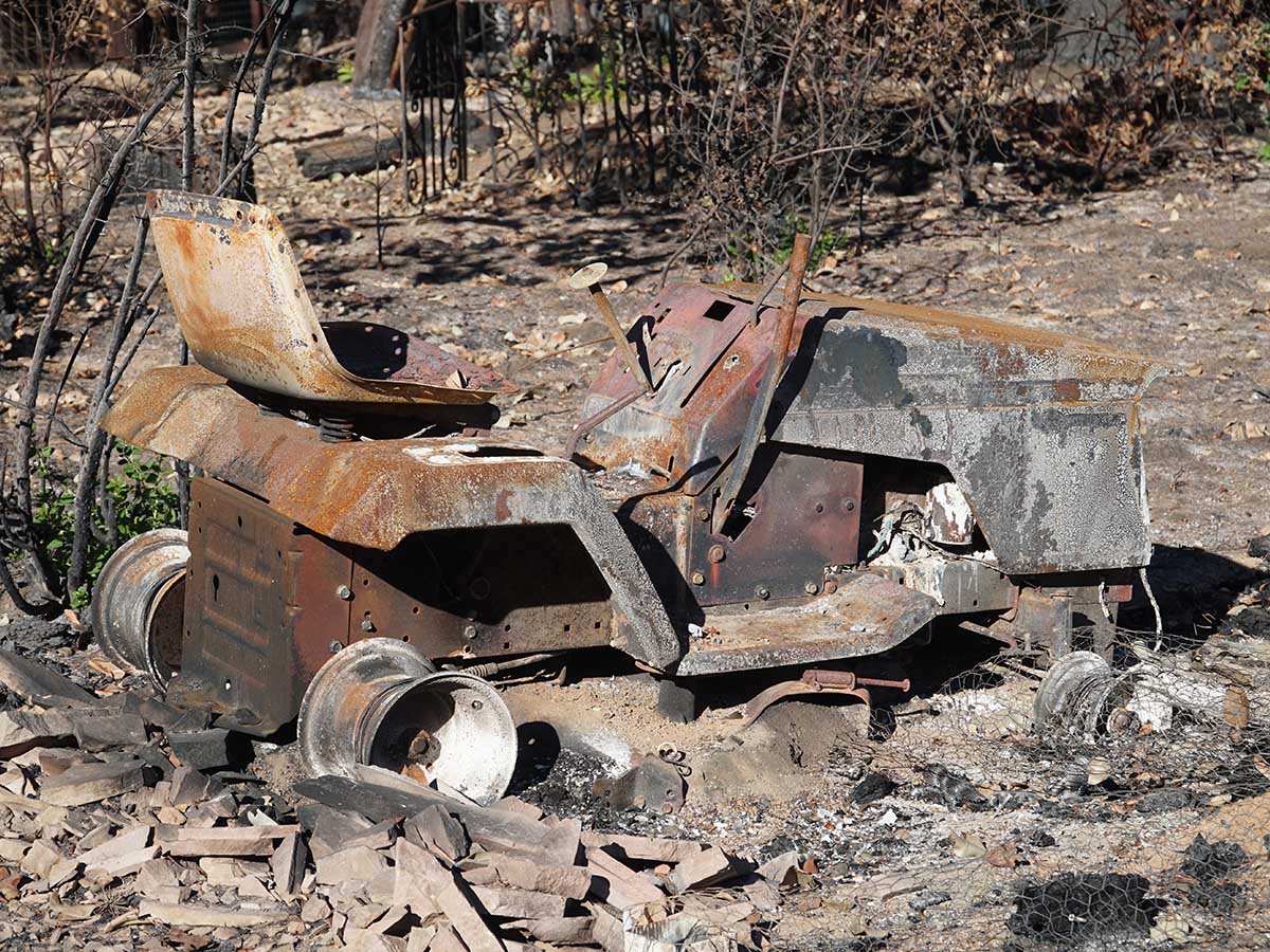 farm equipment burned as farmers mitigate to keep insurance